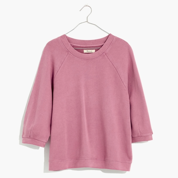 Madewell Sweaters - Madewell Cotton Cloud berry Pink Crew Neck Sweater Size Medium.